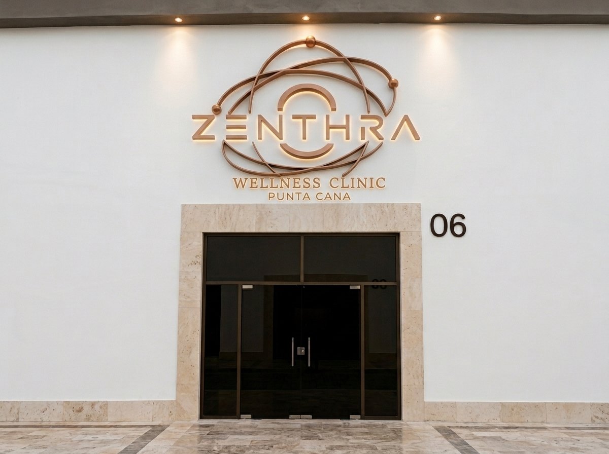 Entrance to Zenthra Wellness Clinic, Downtown Punta Cana, Dominican Republic